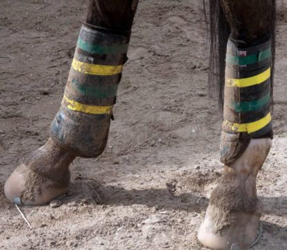 cross country boot tape used green and gold