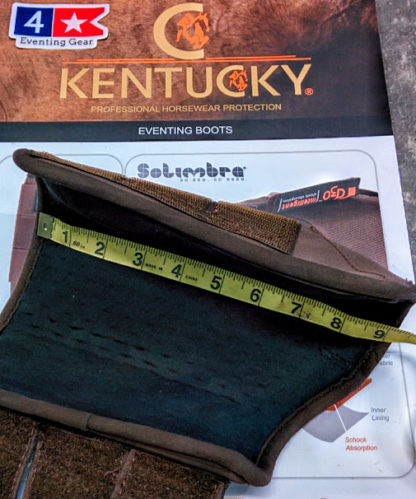 Kentucky XC boots front measurements tendon