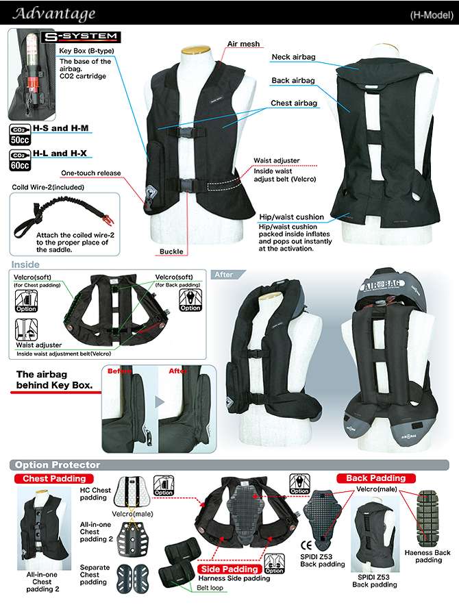  Hit-Air Airbag Vest Light Weight (LV) : Sports & Outdoors