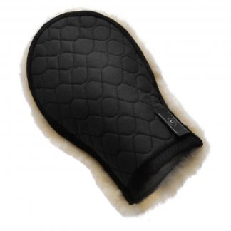 sheepskin grooming glove black natural