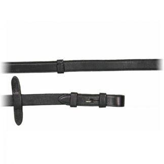 Special Order Rubber Covered Reins w/Leather Handstops and Ends; Black 