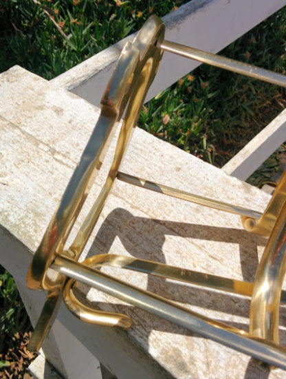 brass saddle rack profile shot