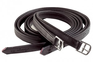 calfskin stirrup leathers in black