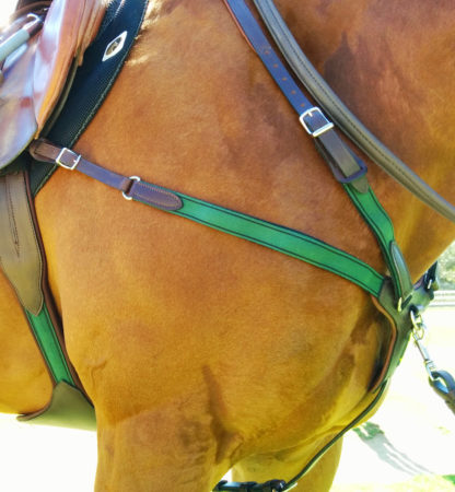 custom combination breastplate side view on horse
