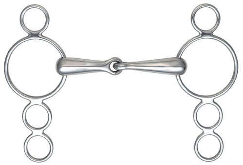 FREE P&P NEW Shires 3 Ring Continental Dutch Gag Bubble Bit With French Link