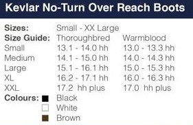 kevlar bell boots sizing chart