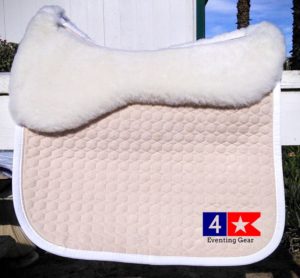 mattes sheepskin dressage pad with bare flaps and sheepskin panels