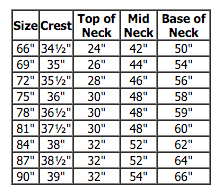 back on track neck cover sizing