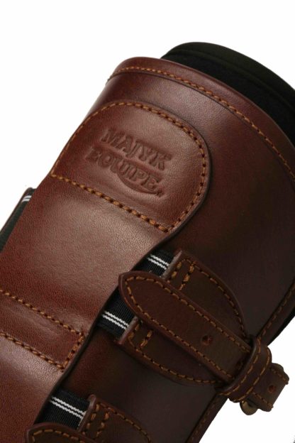 Brown Leather open front jump boot majyk