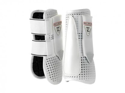 tri zone open front boots white