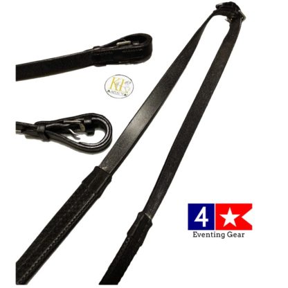 wide rubber reins by KL Select Black