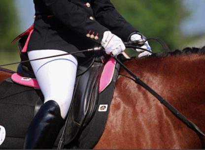 ecogold flip half pad pink on black dressage