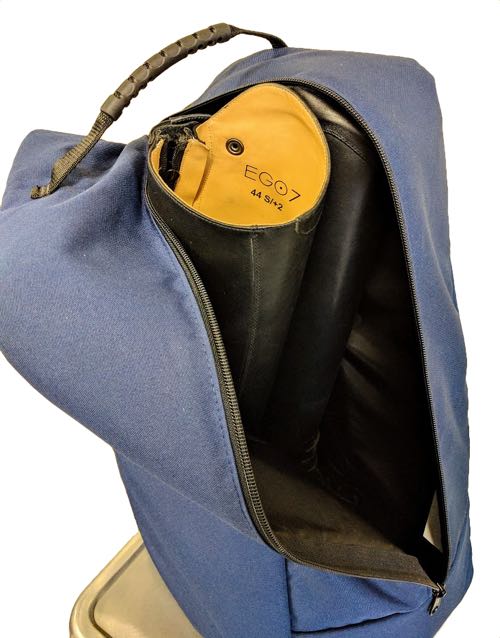 Equine Couture Artemis Tall Boot Bag with Full Zipper EC Navy/White/Royal Blue 