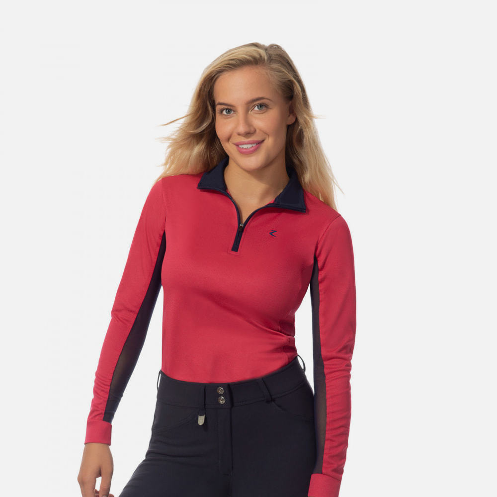 Trista Womens Long Sleeve Sun Shirt with Vents and Collar
