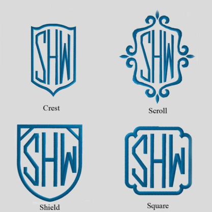 Shield and Square monograms