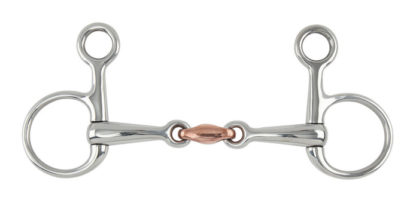 HANGING CHEEK JOINTED SNAFFLE FILET BAUCHER BIT  4.5 TO 6 INCH STAINLESS STEEL 