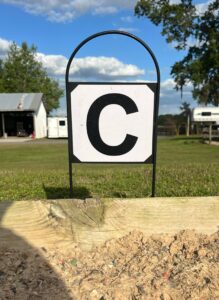 ground mounted dressage letter front
