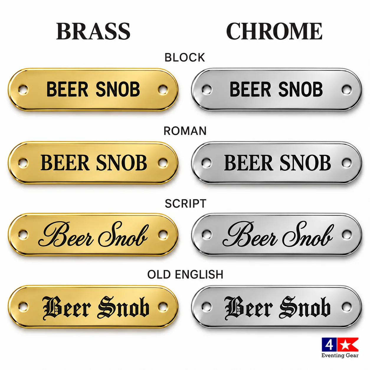 halter-nameplate-four-fonts